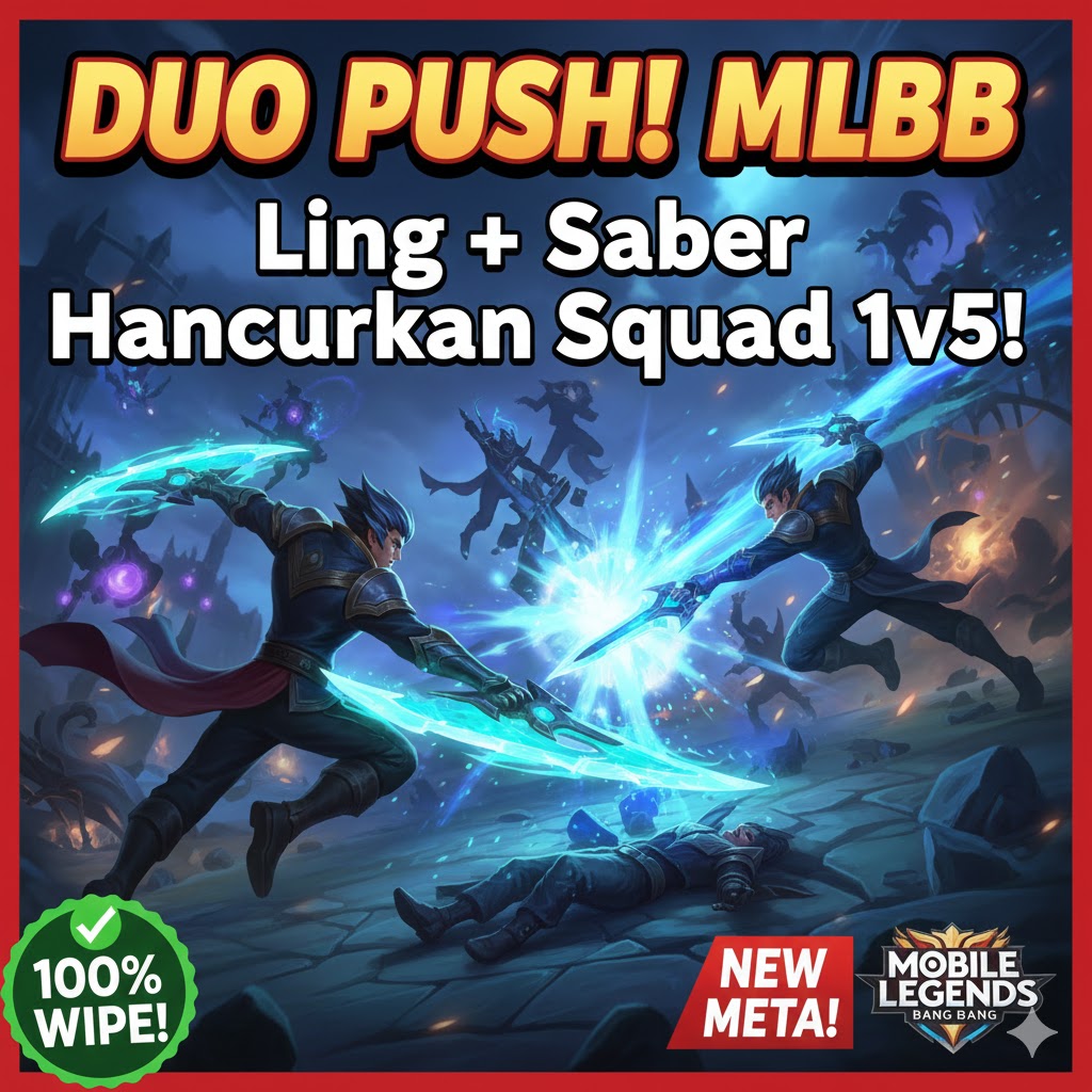 Duo Push MLBB: Ling + Saber Hancurkan Squad 1v5!