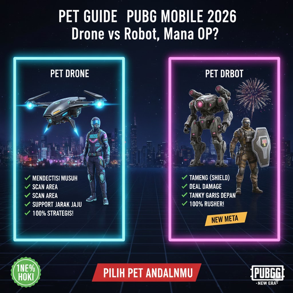 Pet Guide PUBG Mobile: Drone vs Robot, Mana OP?
