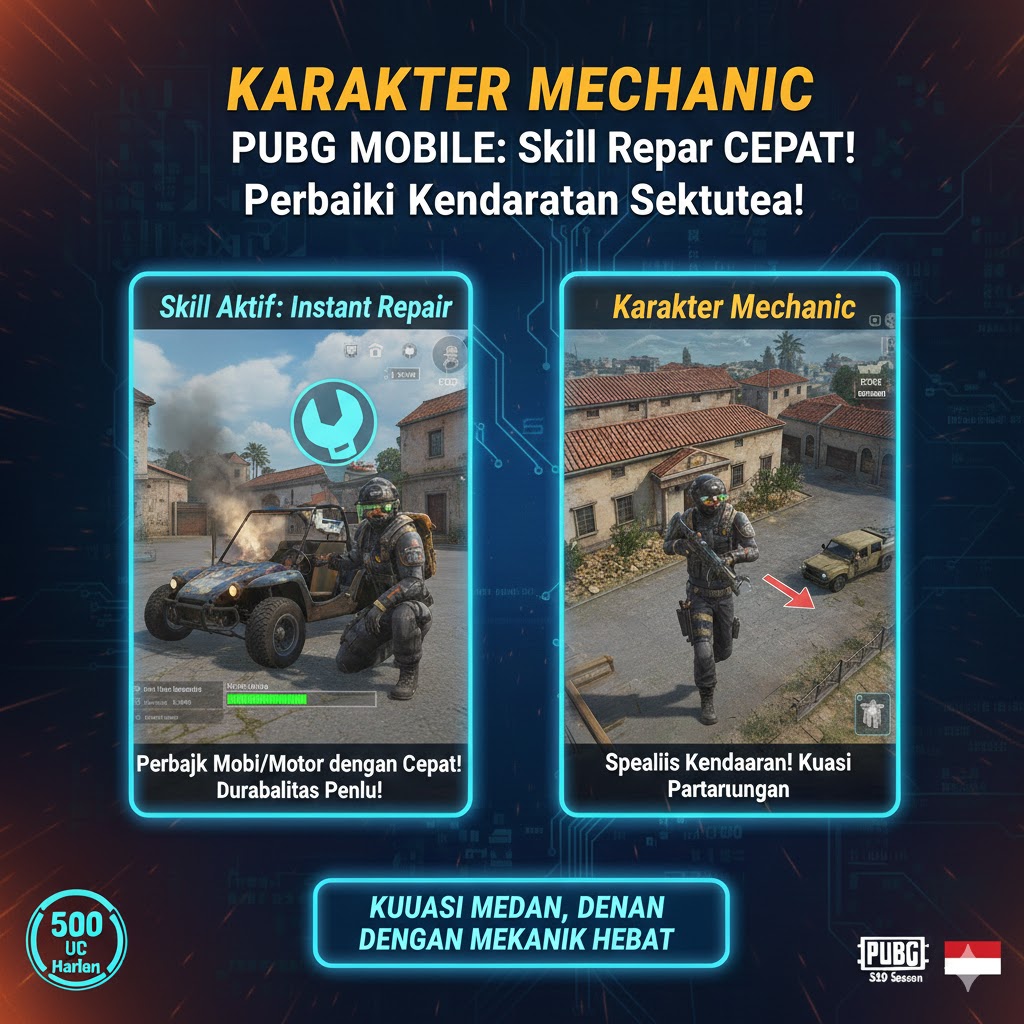 Karakter Mechanic PUBG Mobile: Skill Repair Vehicle Instan!