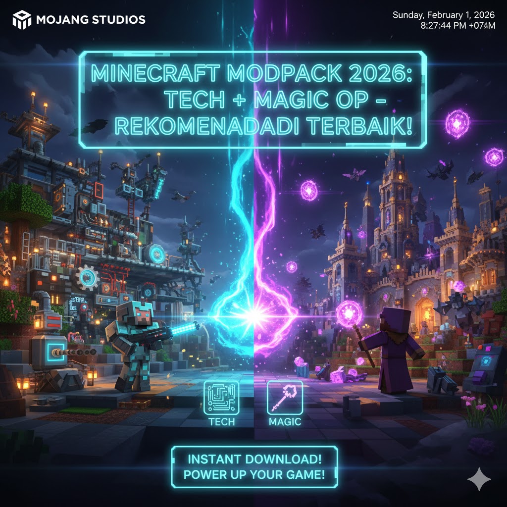 Minecraft Modpack 2026: Tech + Magic OP – Rekomendasi Terbaik!